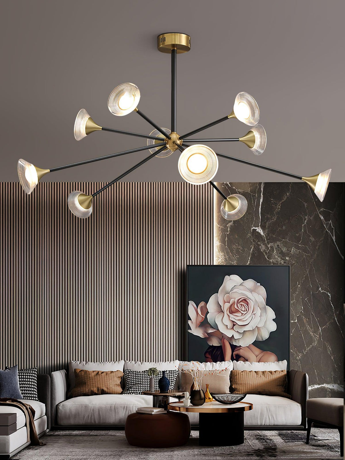 Myzoraris Mid Century Modern glas kroonluchter