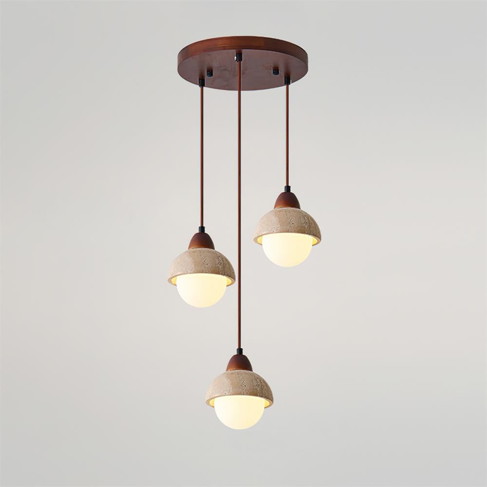 Eluno hanglamp set multi-licht travertin