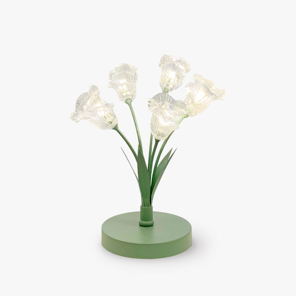 Aurdoril whimsical tafellamp met groene bloem van glas