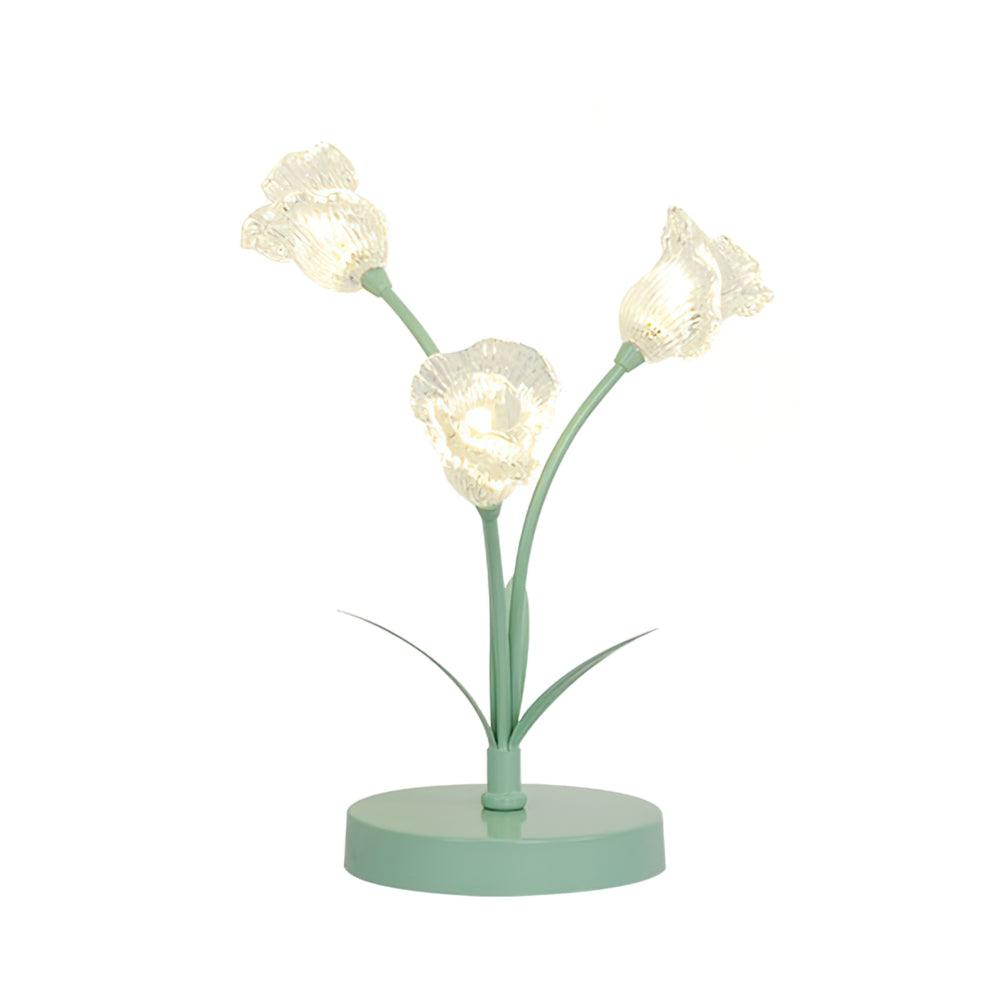 Aurdoril whimsical tafellamp met groene bloem van glas