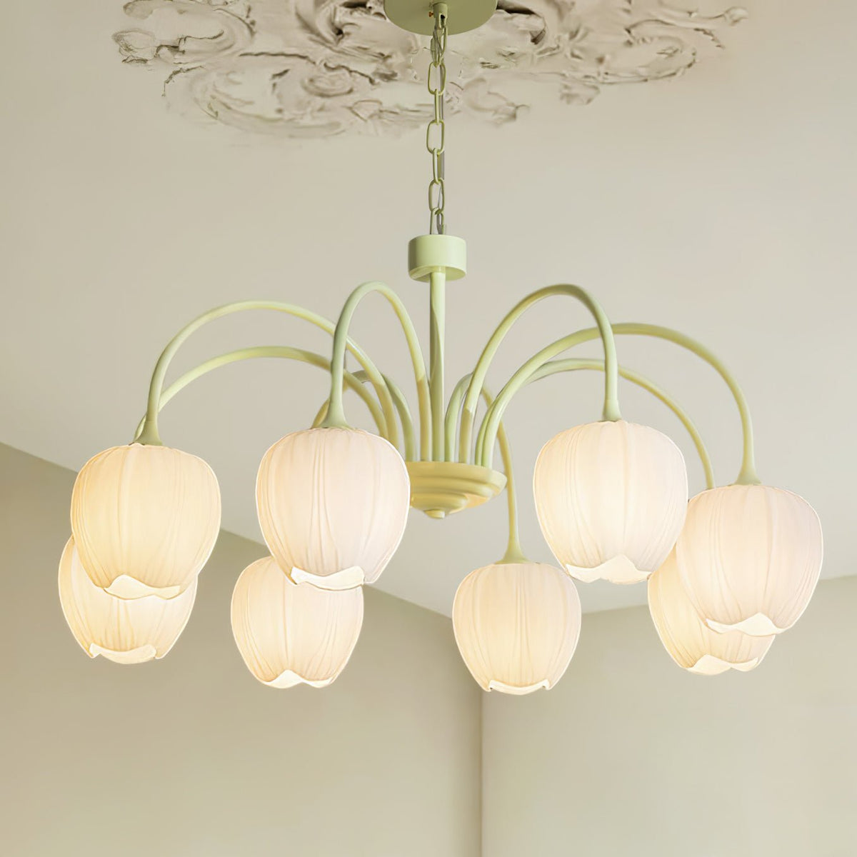 Eiraine kroonluchter Tulip Matcha glas