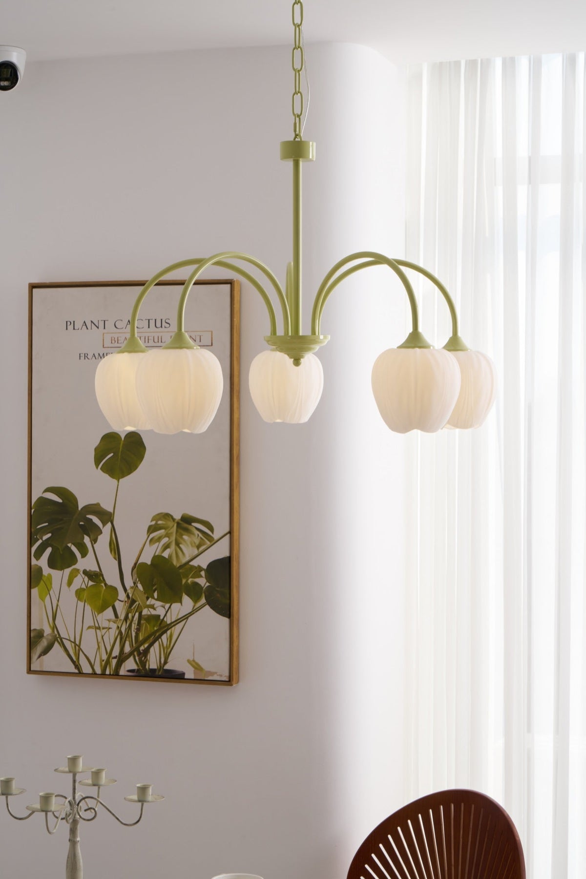 Eiraine kroonluchter Tulip Matcha glas