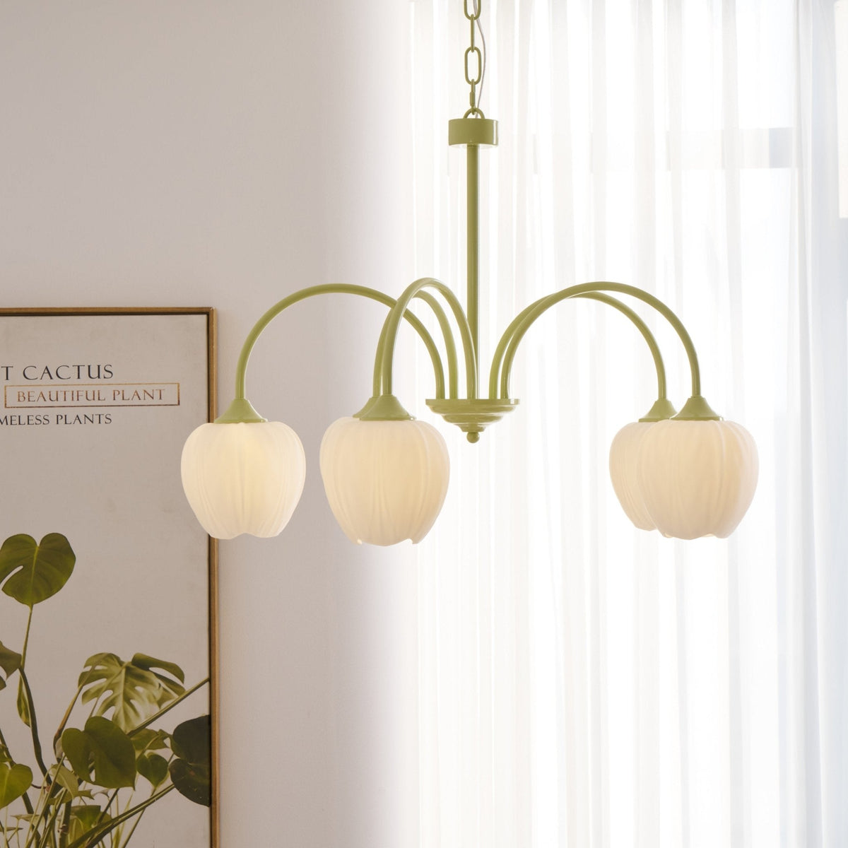 Eiraine kroonluchter Tulip Matcha glas