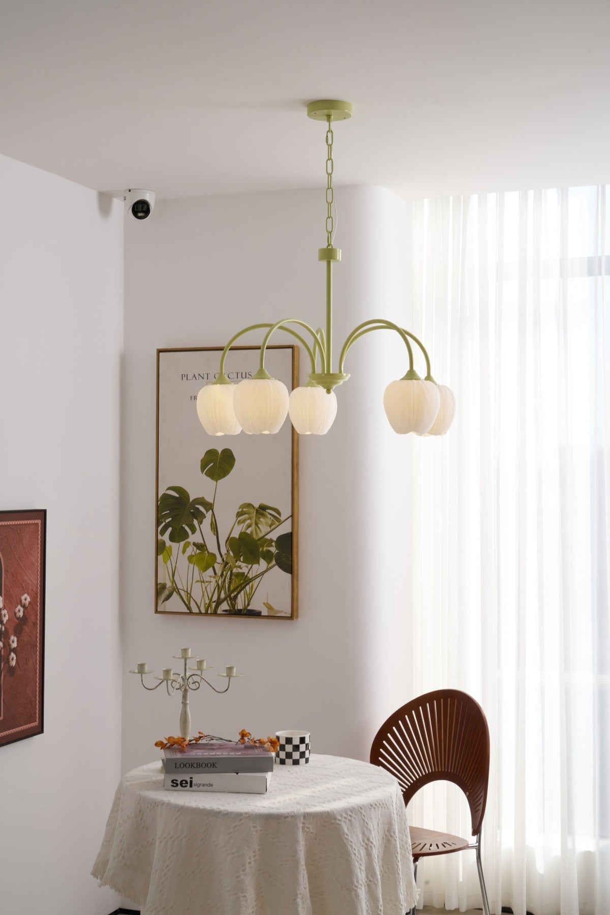 Eiraine kroonluchter Tulip Matcha glas