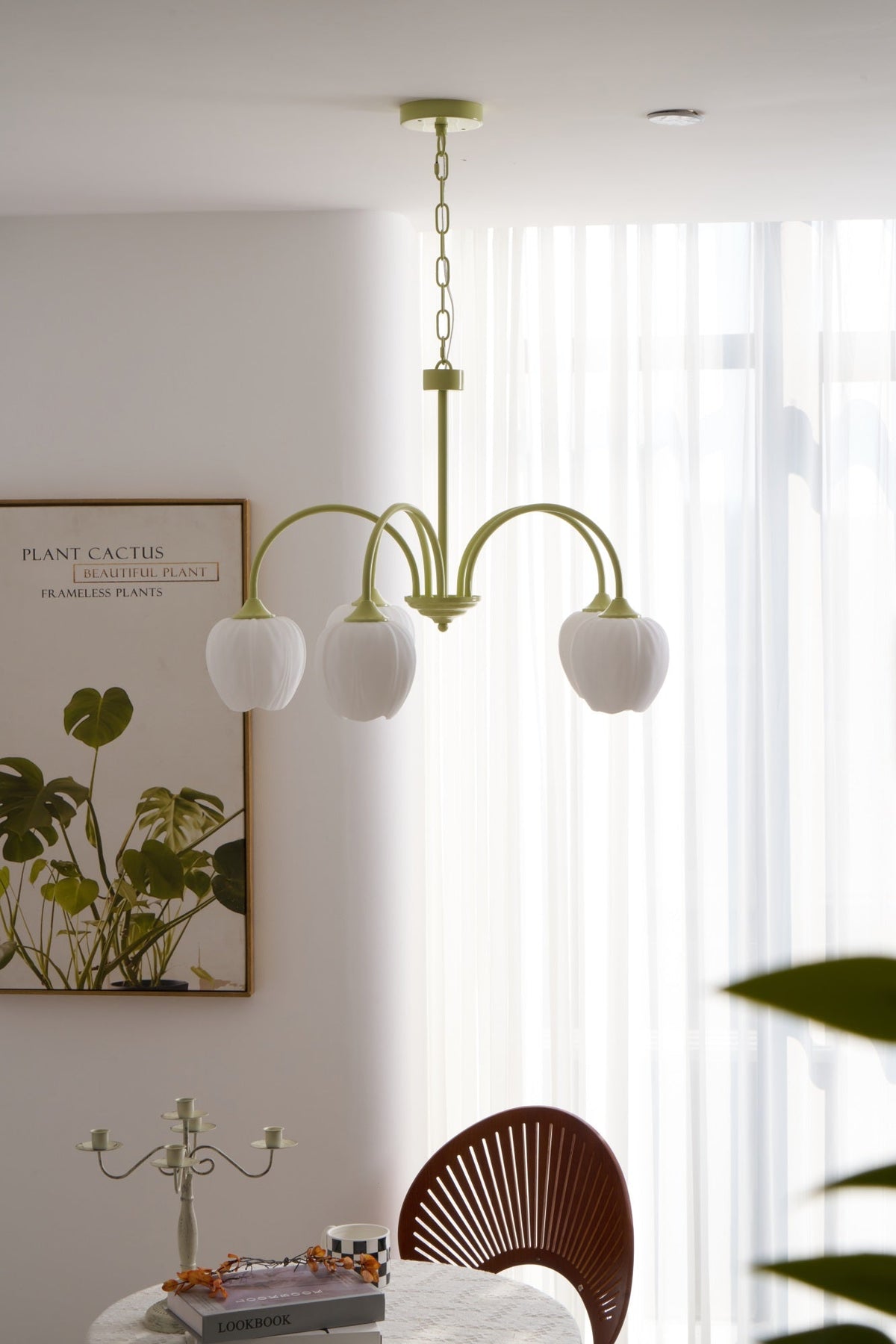 Eiraine kroonluchter Tulip Matcha glas