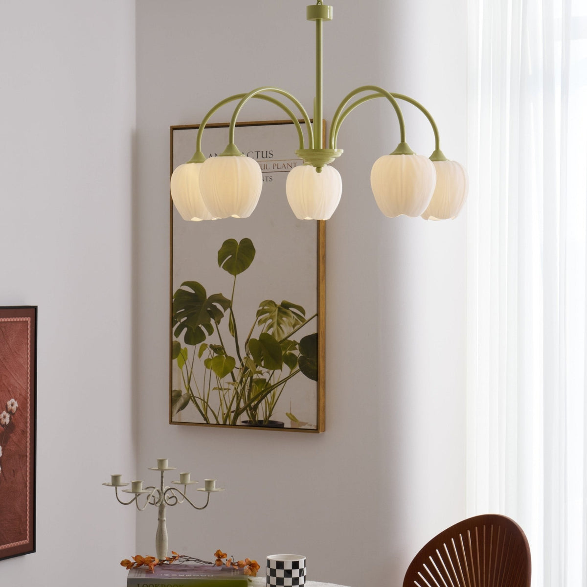 Eiraine kroonluchter Tulip Matcha glas