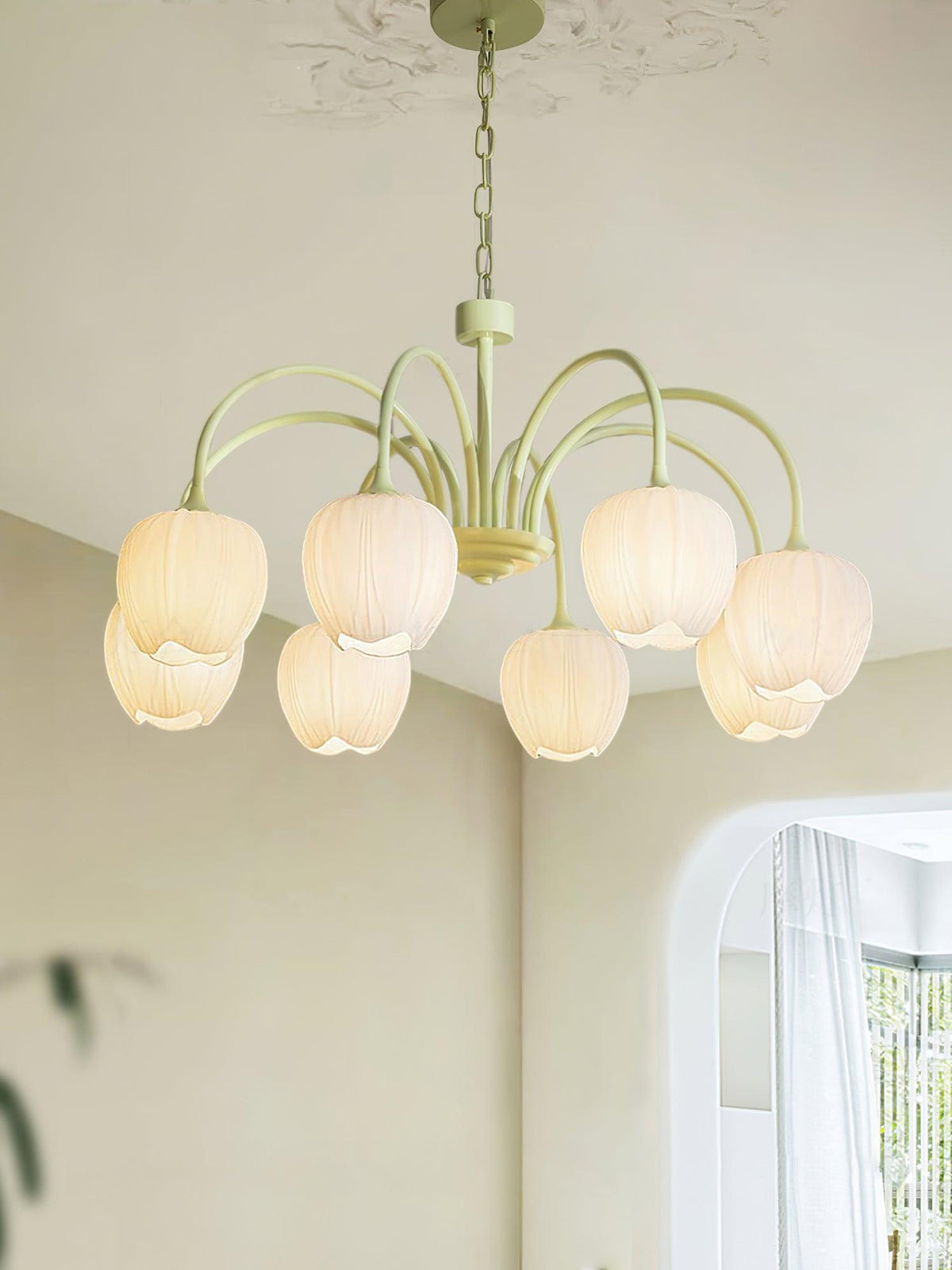 Eiraine kroonluchter Tulip Matcha glas