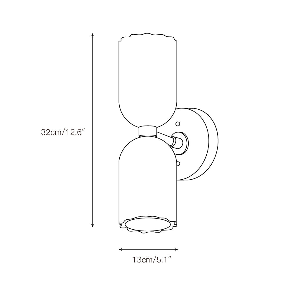Eiriviella dubbele messing albasten wandlamp