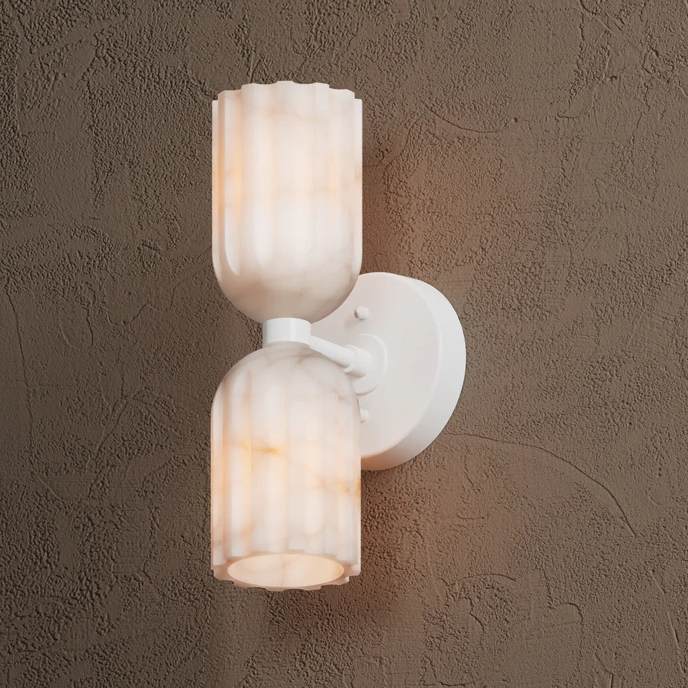 Eiriviella dubbele messing albasten wandlamp