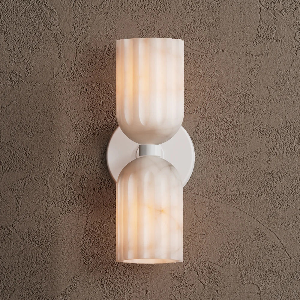 Eiriviella dubbele messing albasten wandlamp