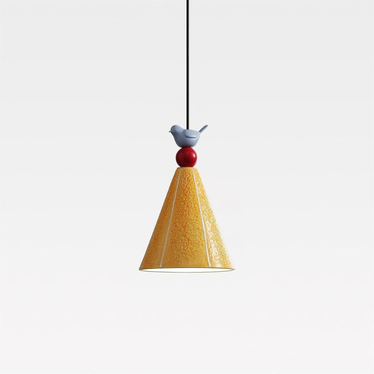 Virella hanglamp geel keramiek vogel modern speels