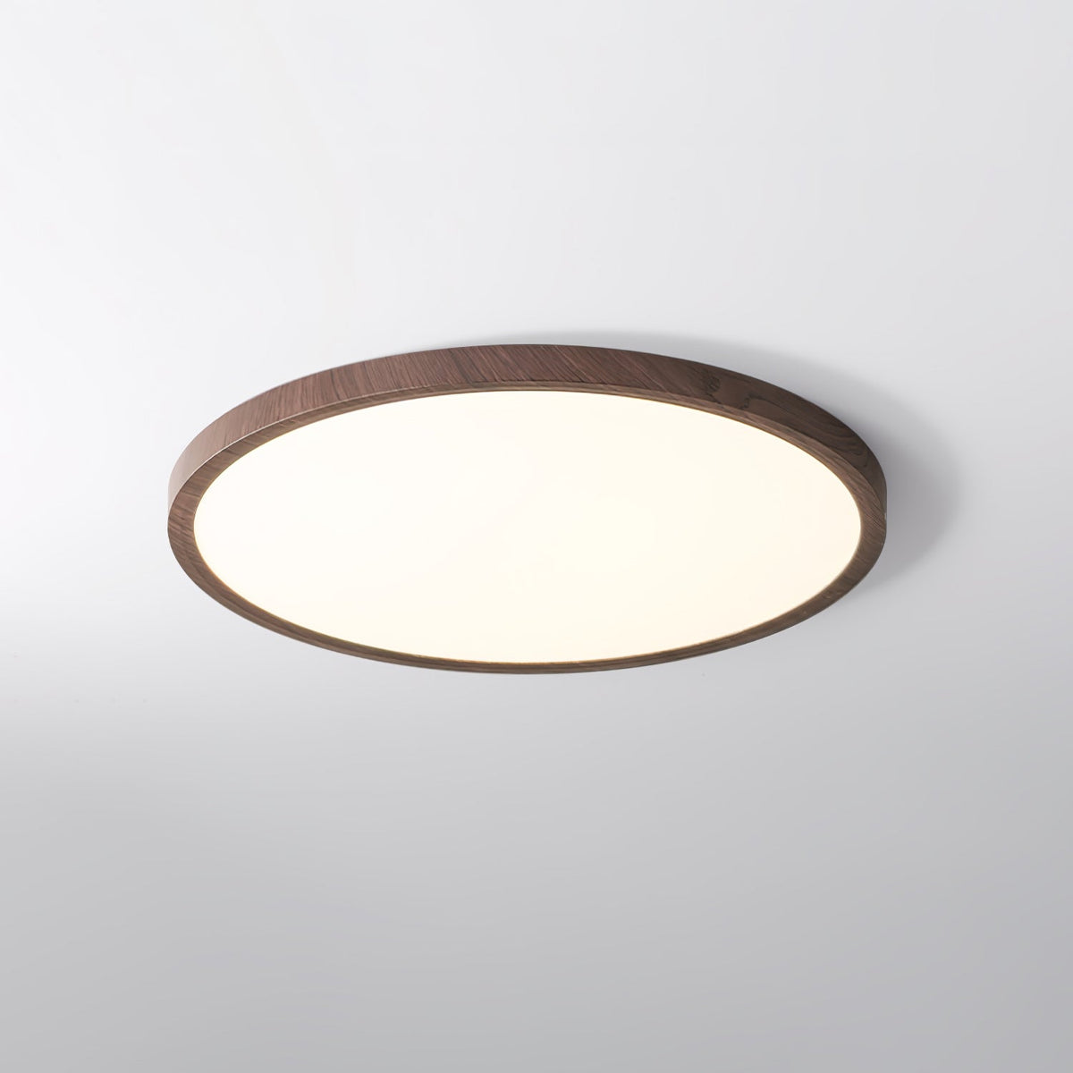 Rocor plafondlamp acrylaat dun rond walnoothoutlook minimalistisch