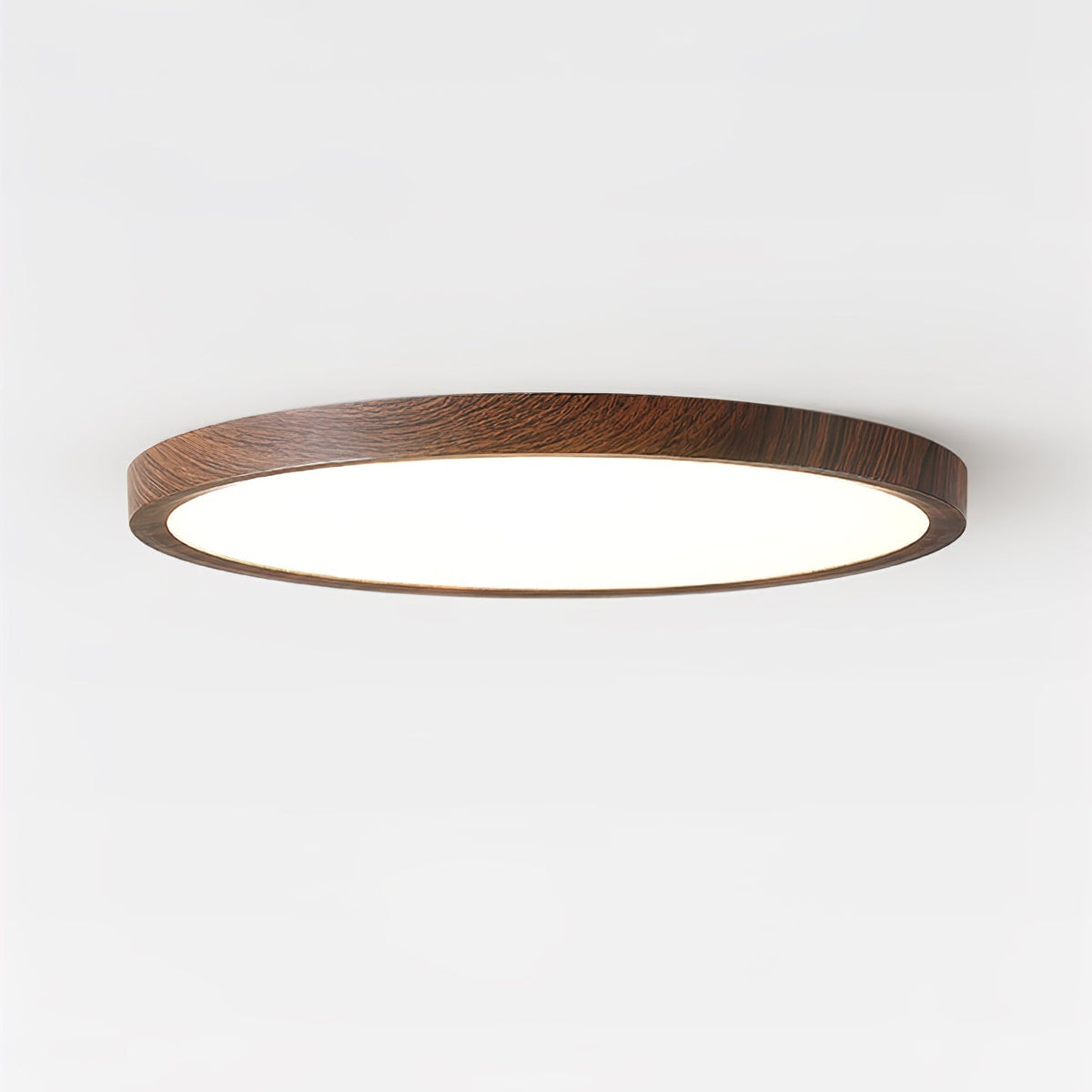 Rocor plafondlamp acrylaat dun rond walnoothoutlook minimalistisch