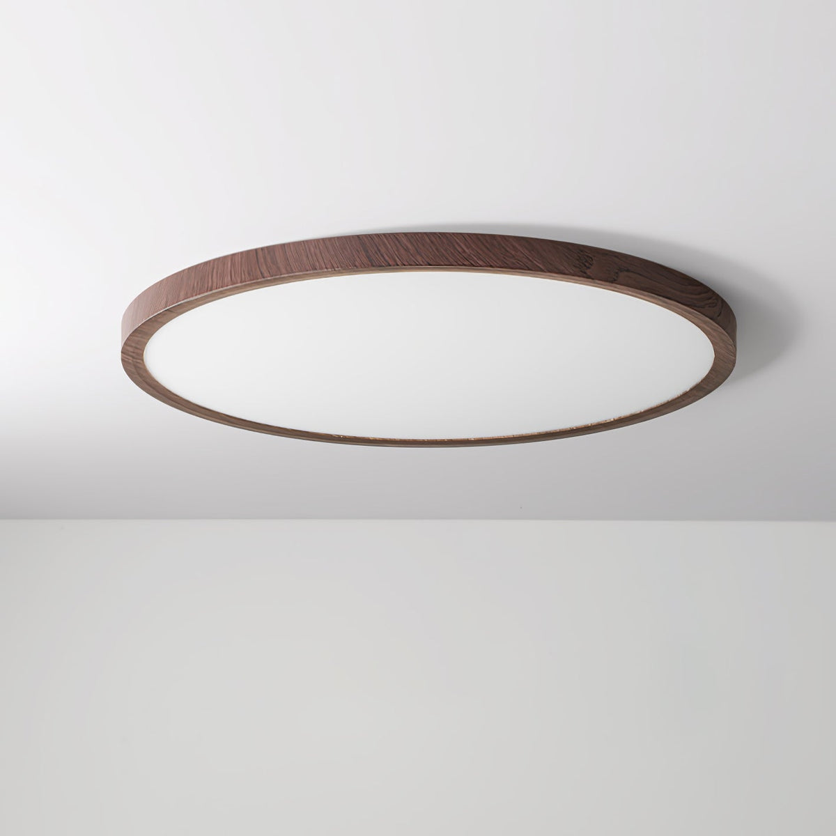 Rocor plafondlamp acrylaat dun rond walnoothoutlook minimalistisch