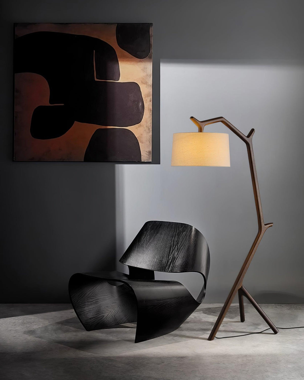 Ulmiril Rustic Houten vloerlamp