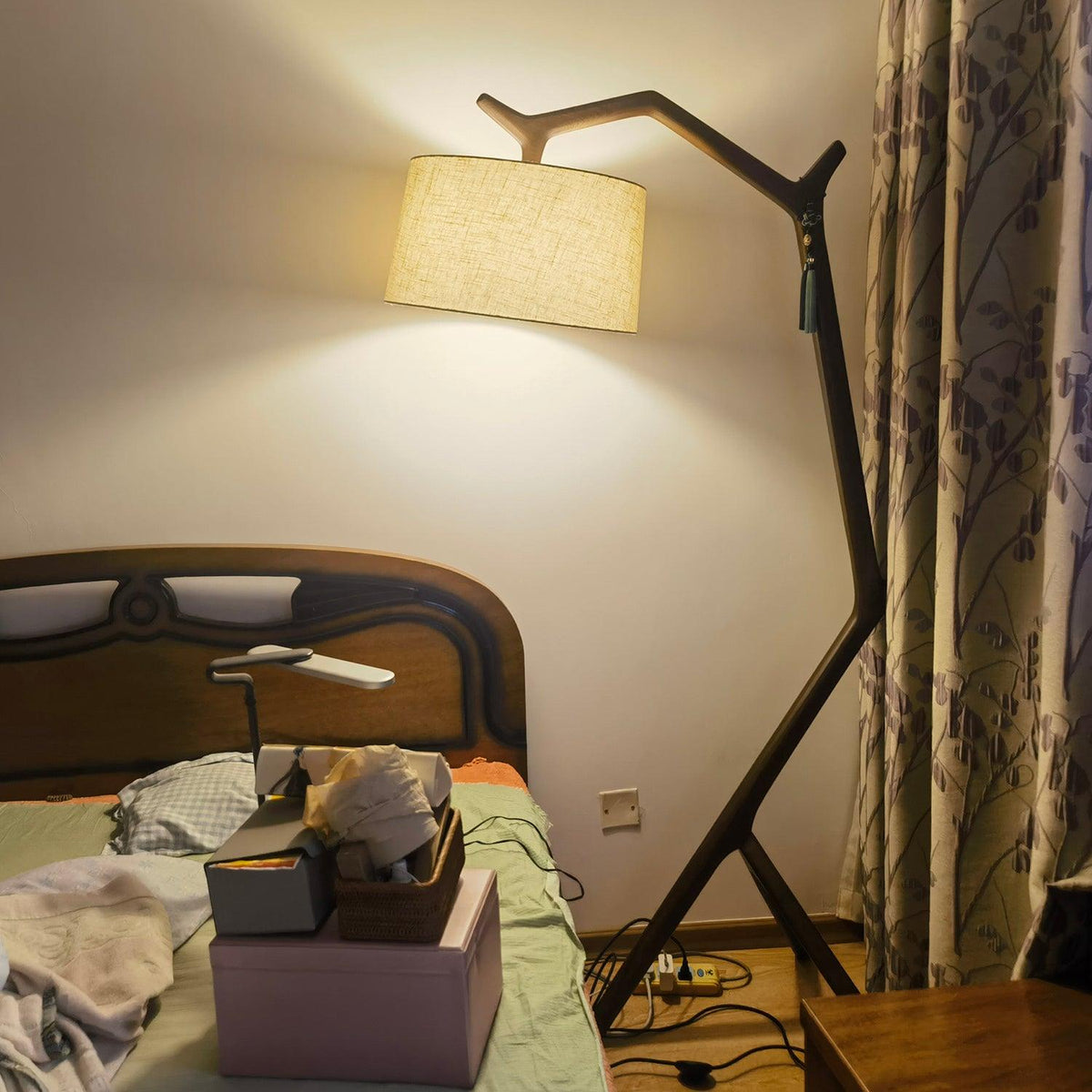Ulmiril Rustic Houten vloerlamp