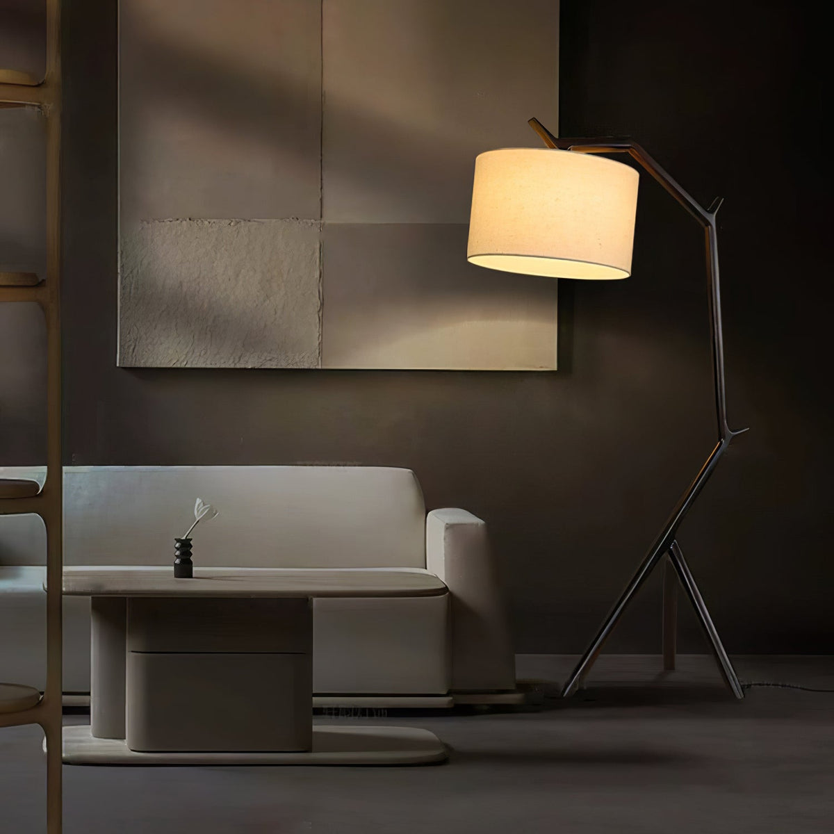 Ulmiril Rustic Houten vloerlamp