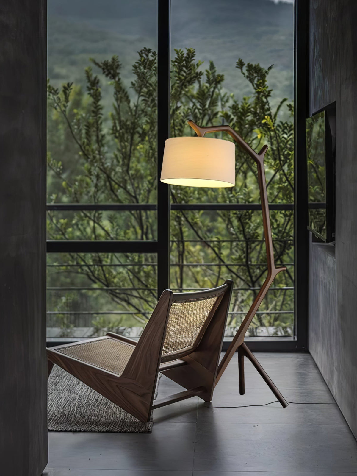 Ulmiril Rustic Houten vloerlamp