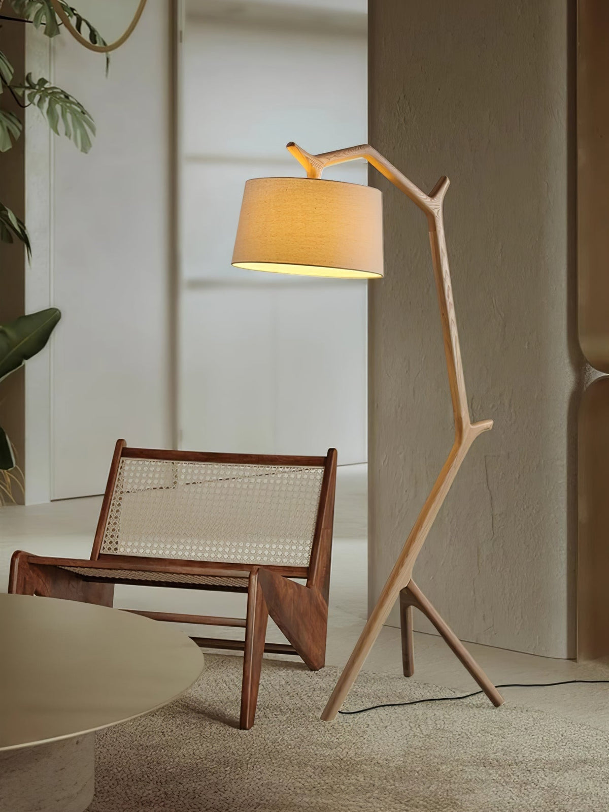 Ulmiril Rustic Houten vloerlamp