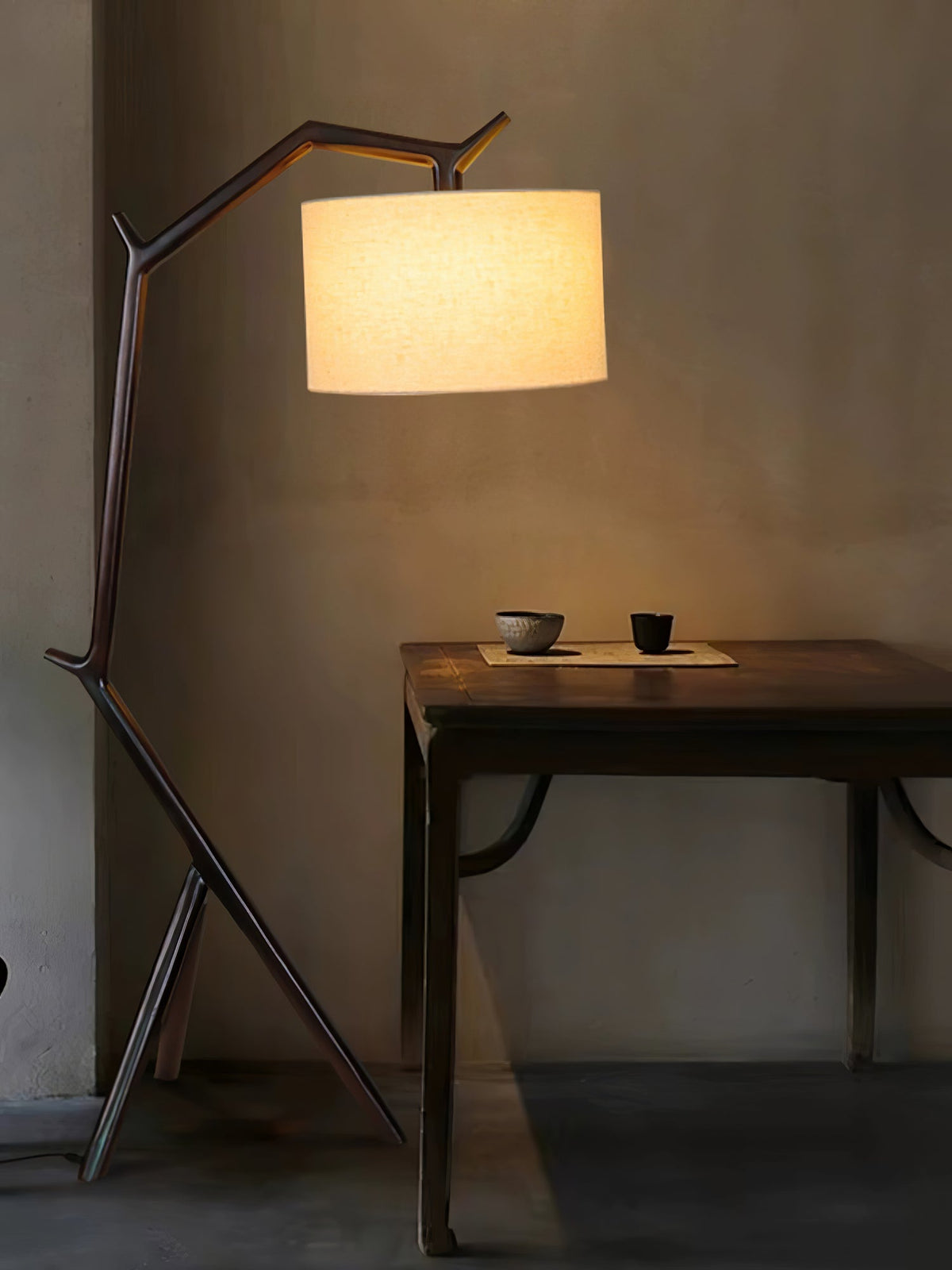 Ulmiril Rustic Houten vloerlamp