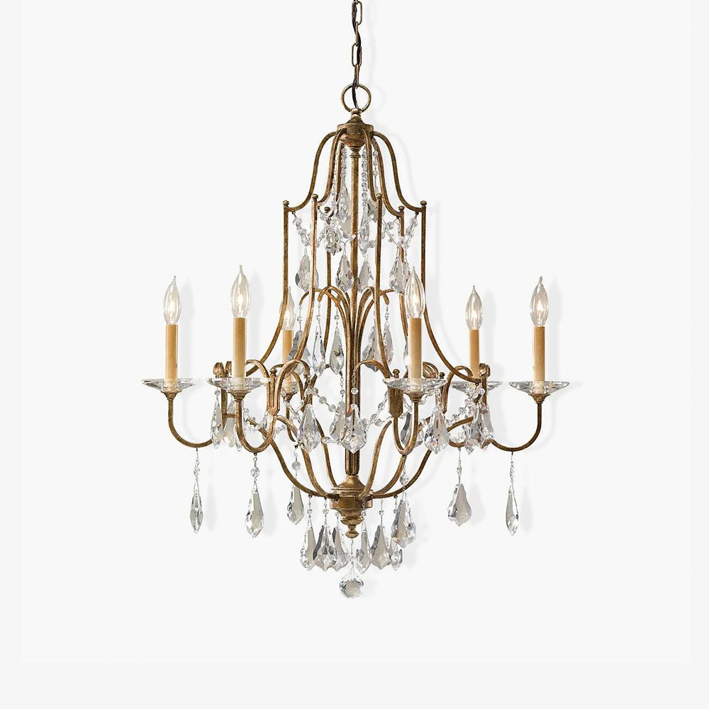 Mirok Kroonluchter IJzer Kristal Candelabra Vintage