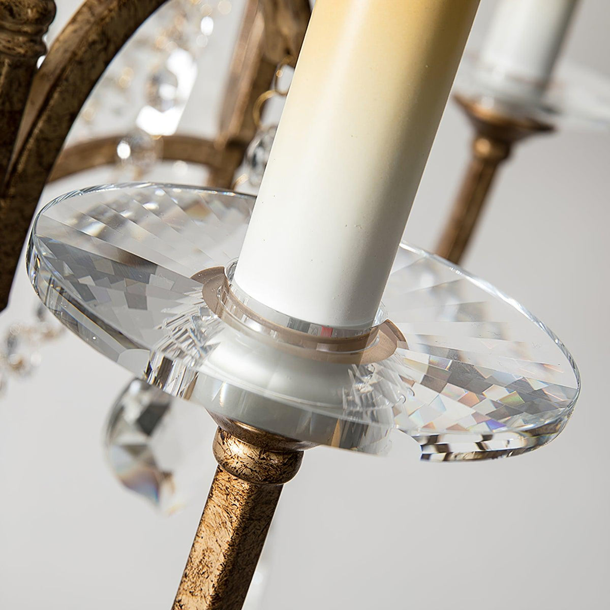 Mirok Kroonluchter IJzer Kristal Candelabra Vintage