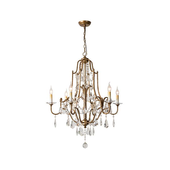 Mirok Kroonluchter IJzer Kristal Candelabra Vintage