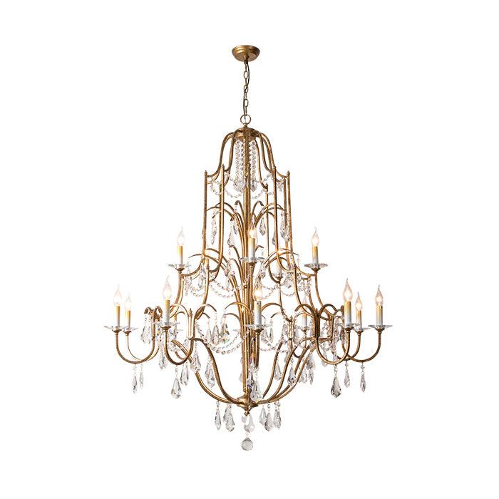 Mirok Kroonluchter IJzer Kristal Candelabra Vintage