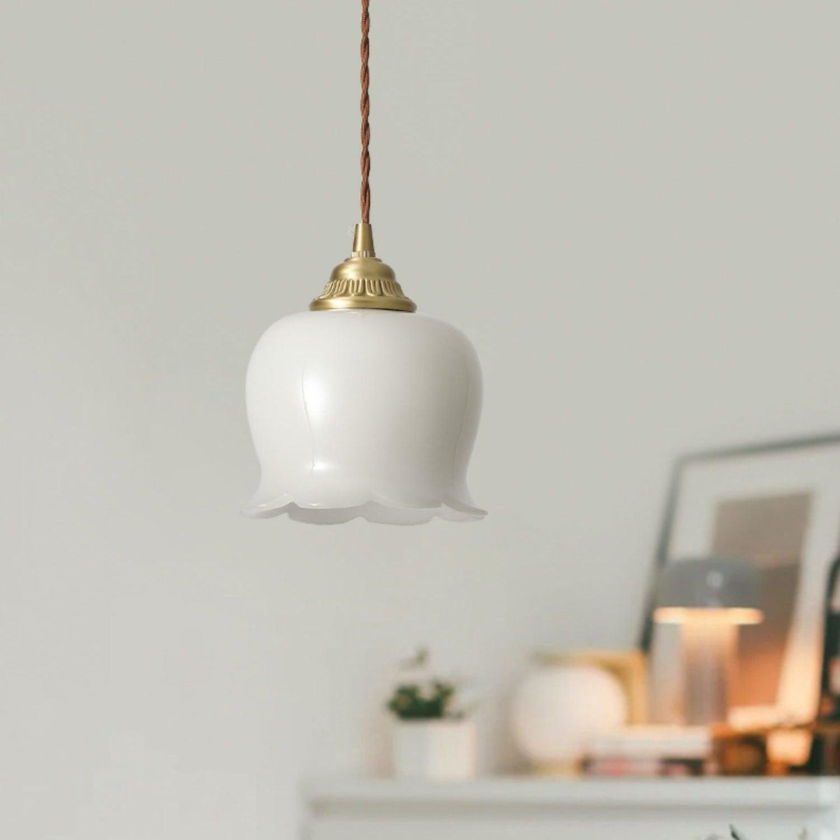 Veloza messing en hars glamoureus hanglamp