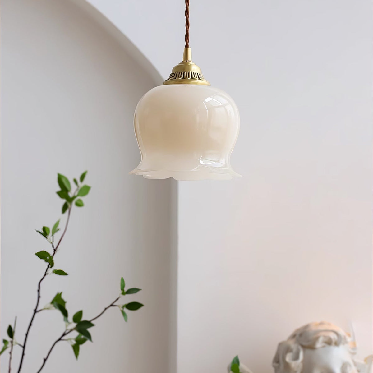 Veloza messing en hars glamoureus hanglamp