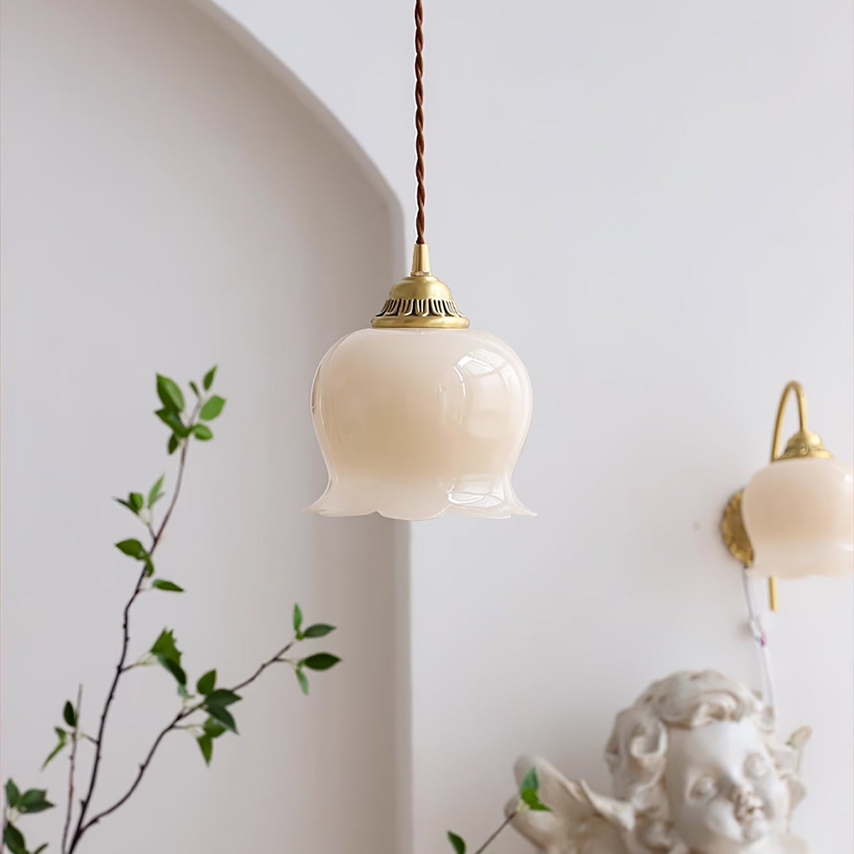 Veloza messing en hars glamoureus hanglamp