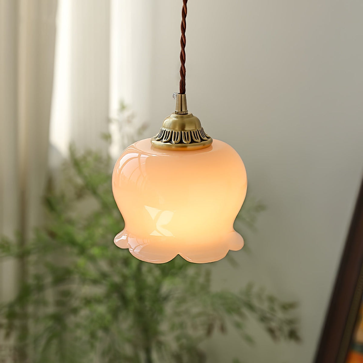 Veloza messing en hars glamoureus hanglamp