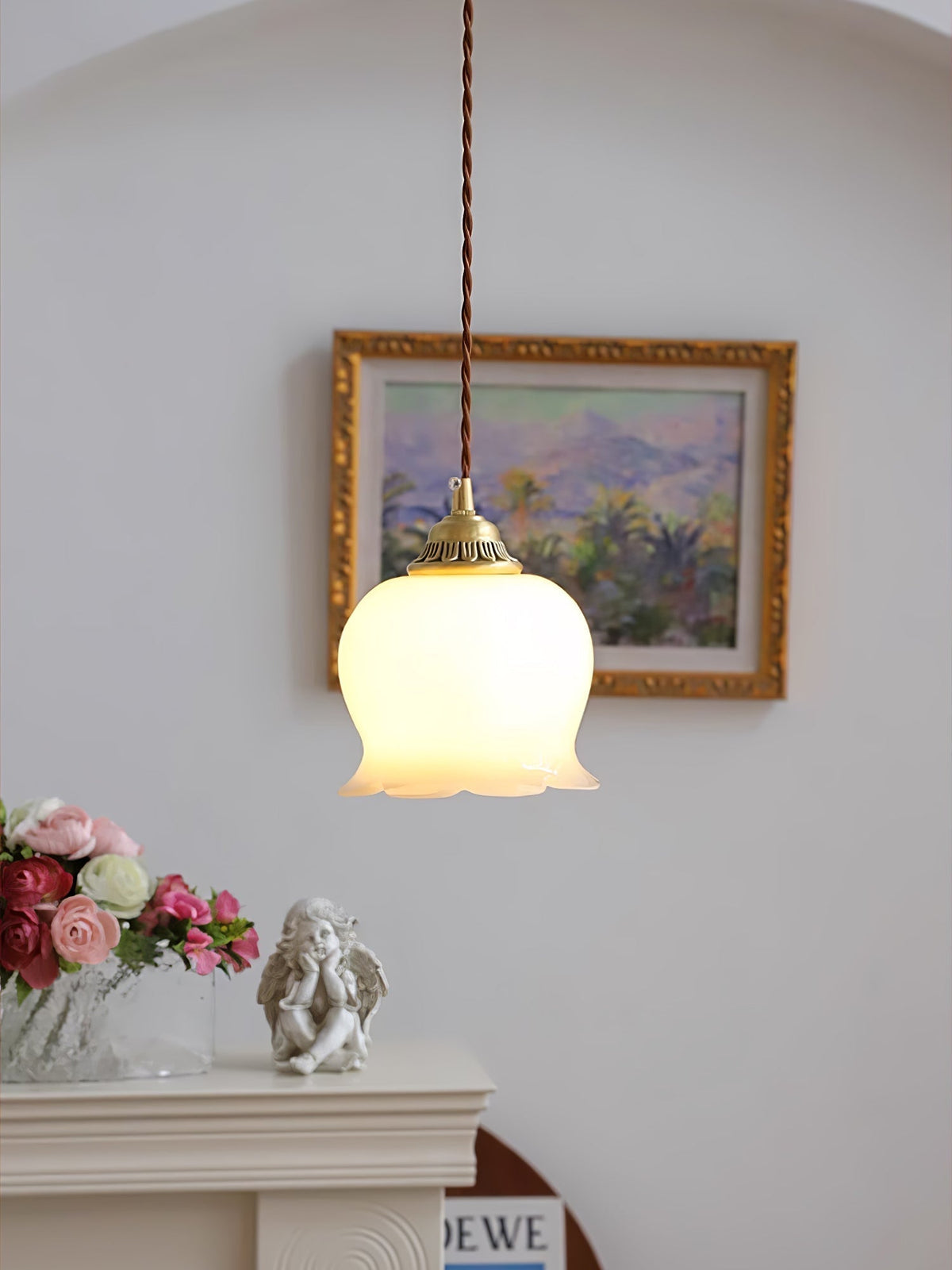Veloza messing en hars glamoureus hanglamp