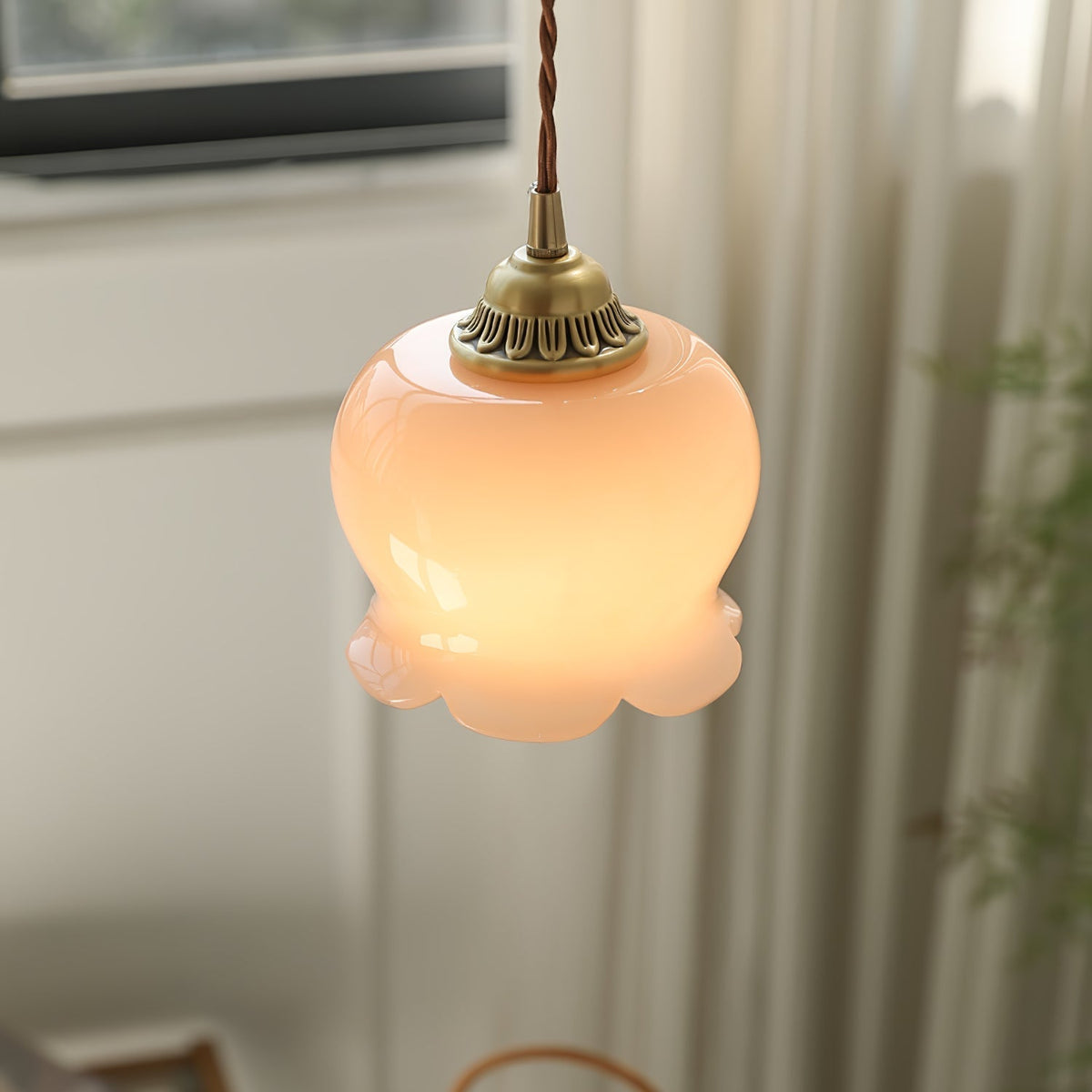 Veloza messing en hars glamoureus hanglamp
