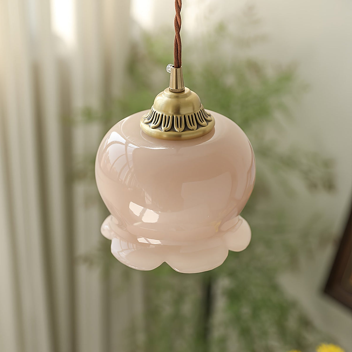 Veloza messing en hars glamoureus hanglamp