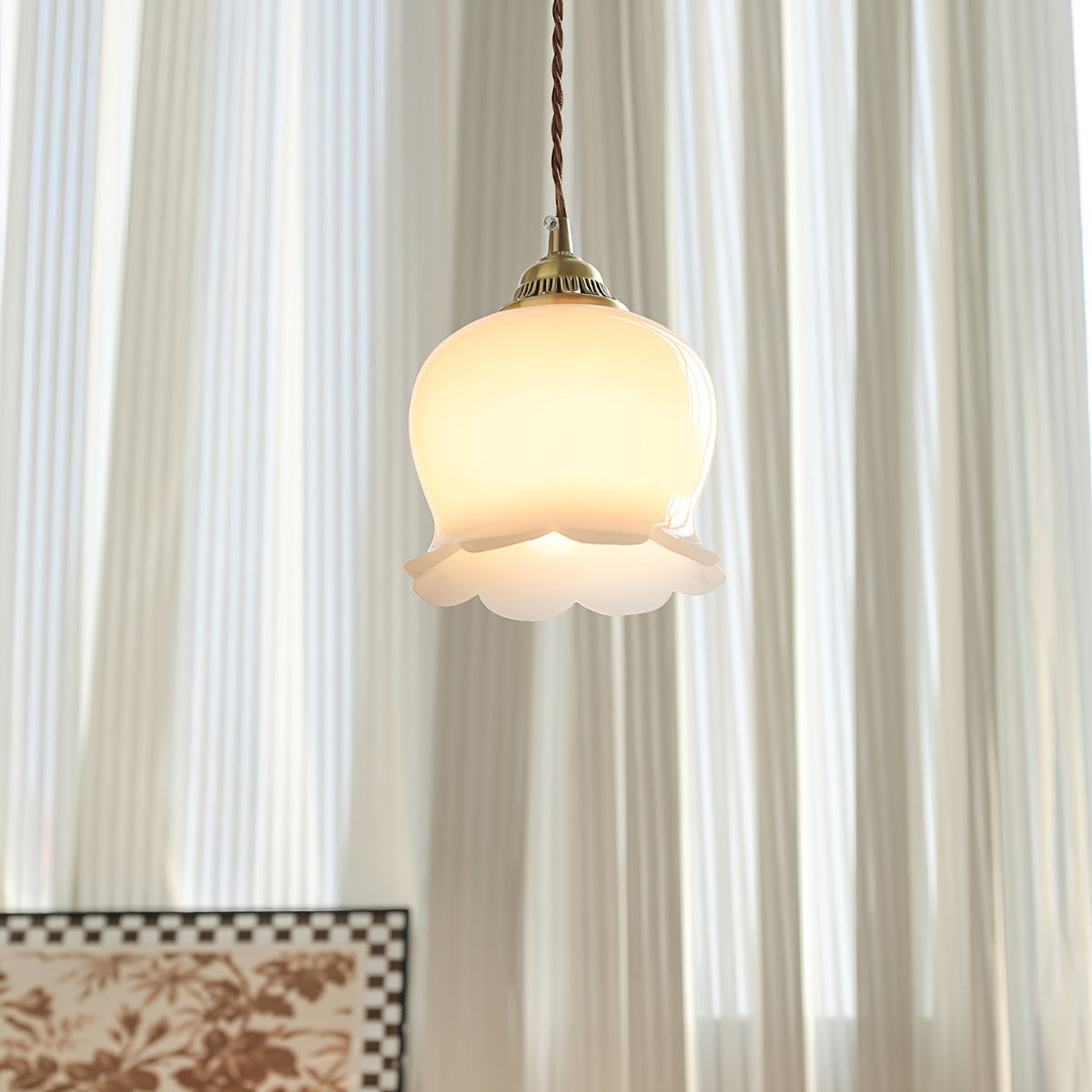 Veloza messing en hars glamoureus hanglamp