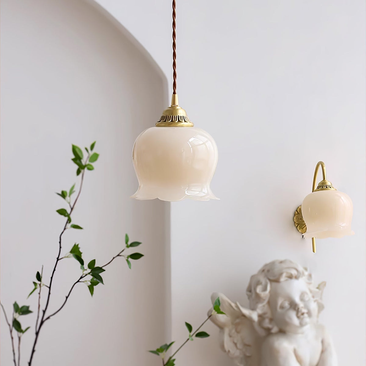 Veloza messing en hars glamoureus hanglamp