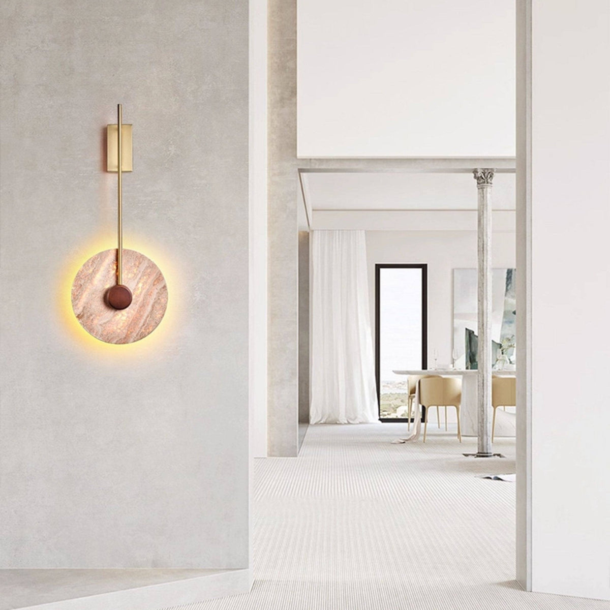 Solven wandlamp van travertin
