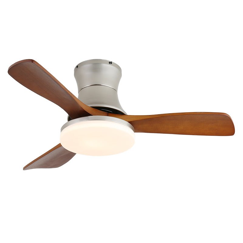 Elveora Moderne plafondventilator met verlichting van messing en walnoothout