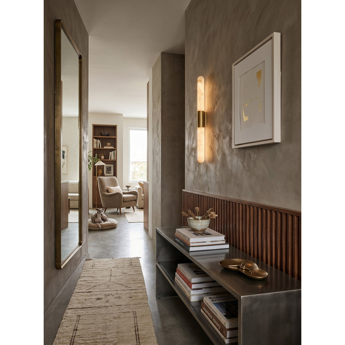 Eireaya Line Albast Tube wandlamp