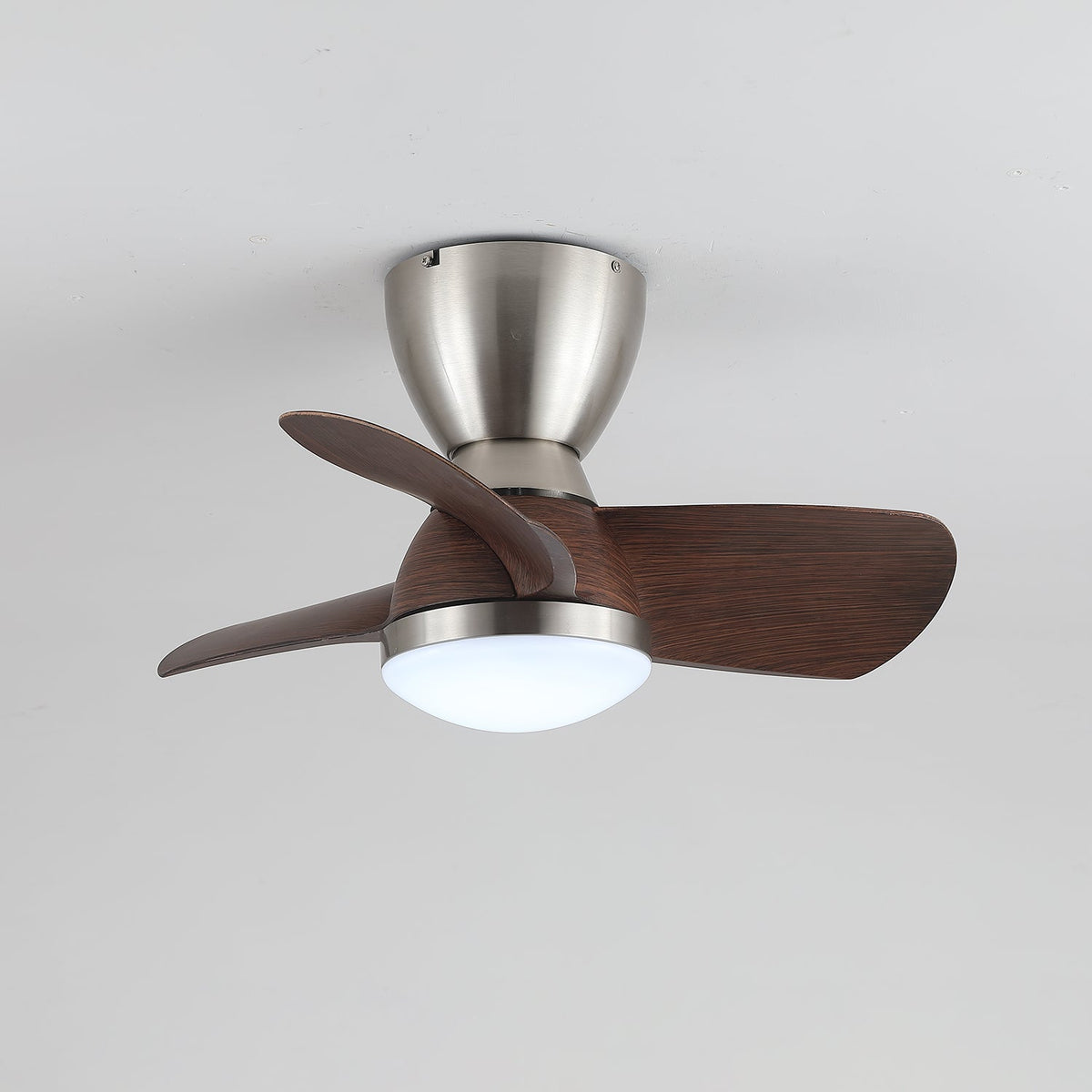 Aldiian minimalistisch messing houten plafondventilator met verlichting