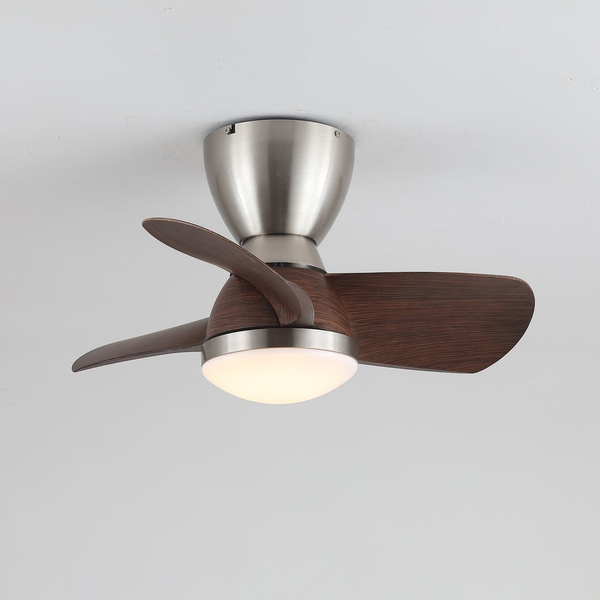 Aldiian minimalistisch messing houten plafondventilator met verlichting