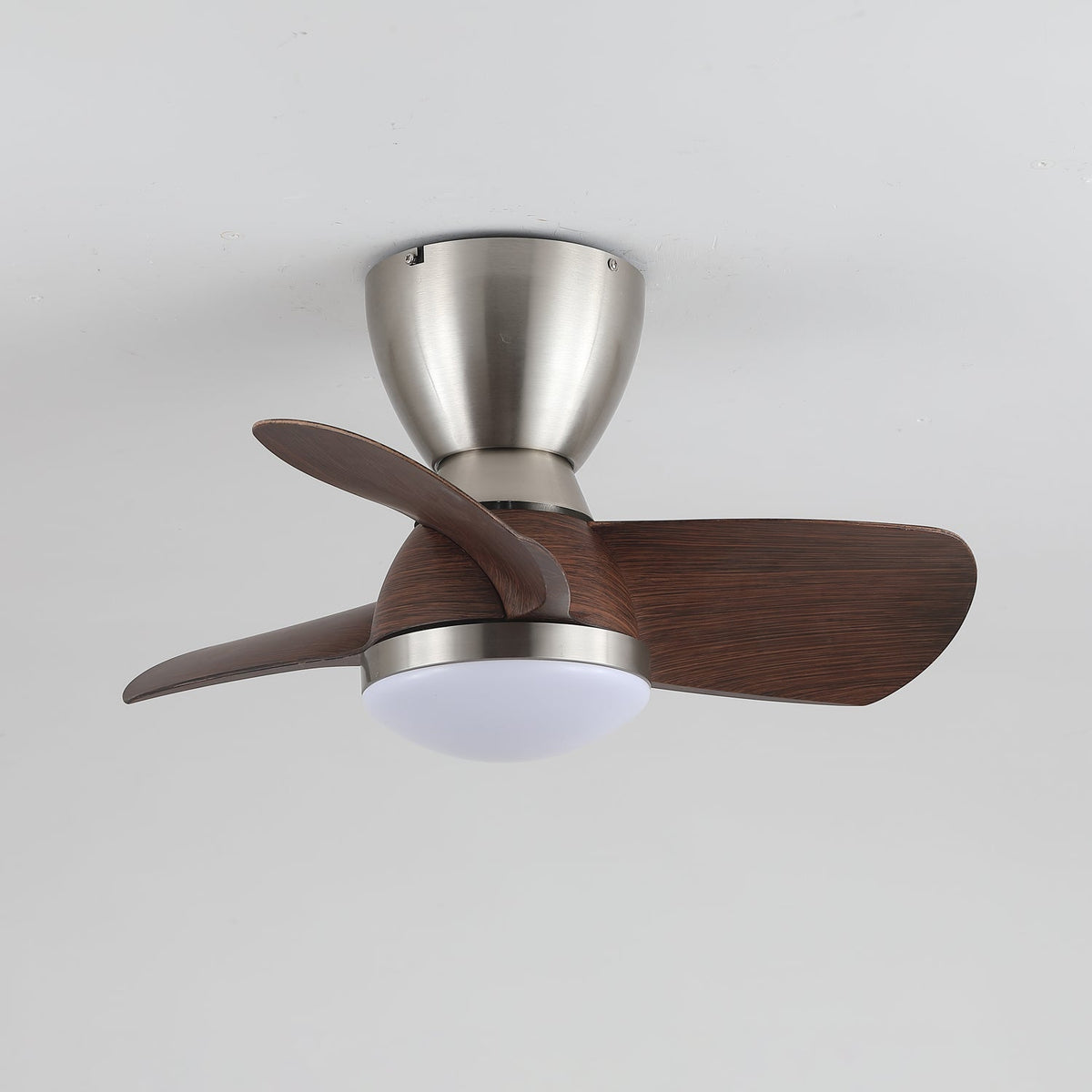 Aldiian minimalistisch messing houten plafondventilator met verlichting