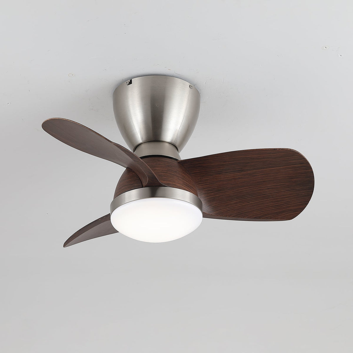 Aldiian minimalistisch messing houten plafondventilator met verlichting