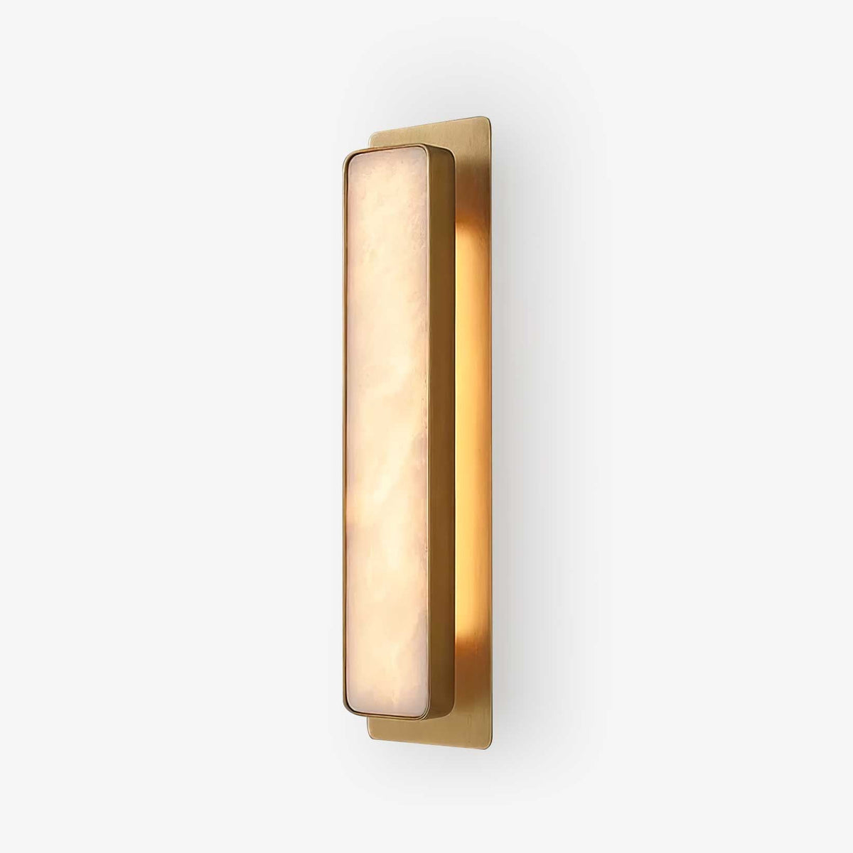 Karix Linear albasten wandlamp met goudkleurige afwerking