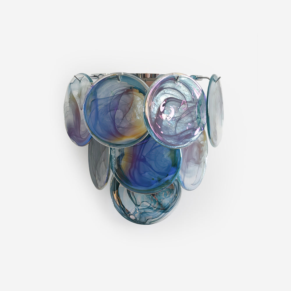 Elisa wandlamp van glas met meerkleurig kunstglas