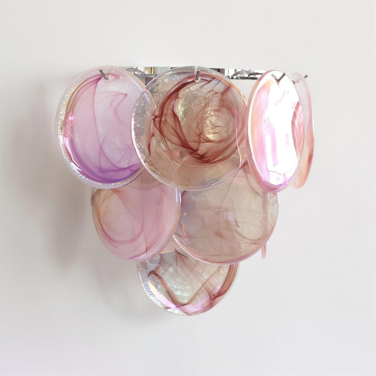 Elisa wandlamp van glas met meerkleurig kunstglas