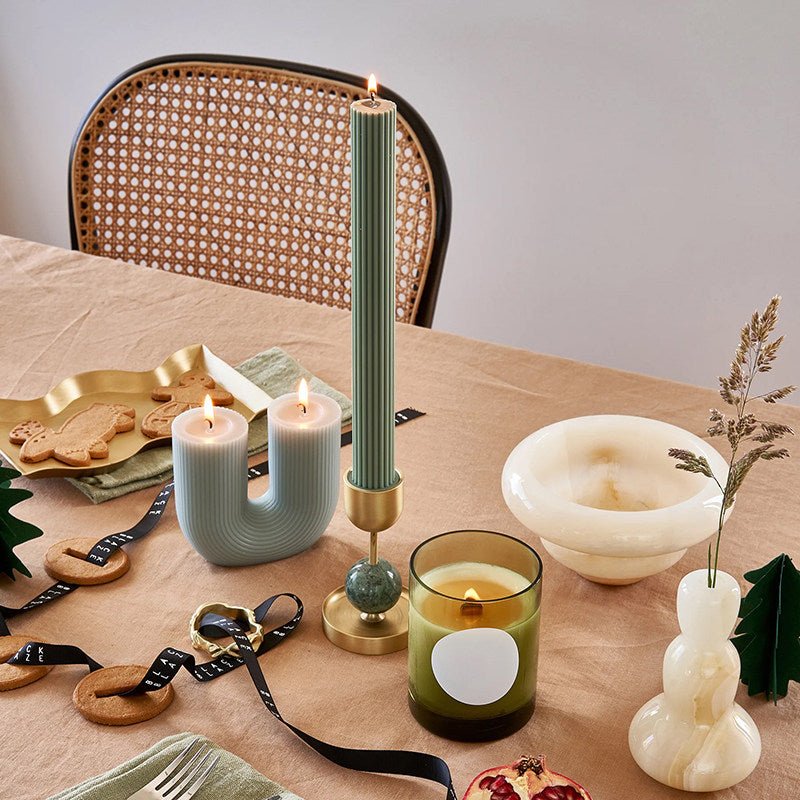 Fuldo Verdant Sphere Candle Holder Geborsteld messing Accent Mid-century Interieur
