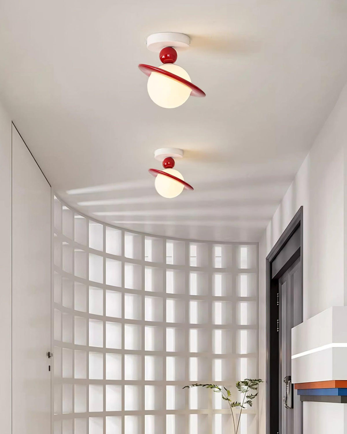 Selvian plafondlamp rood en wit retro