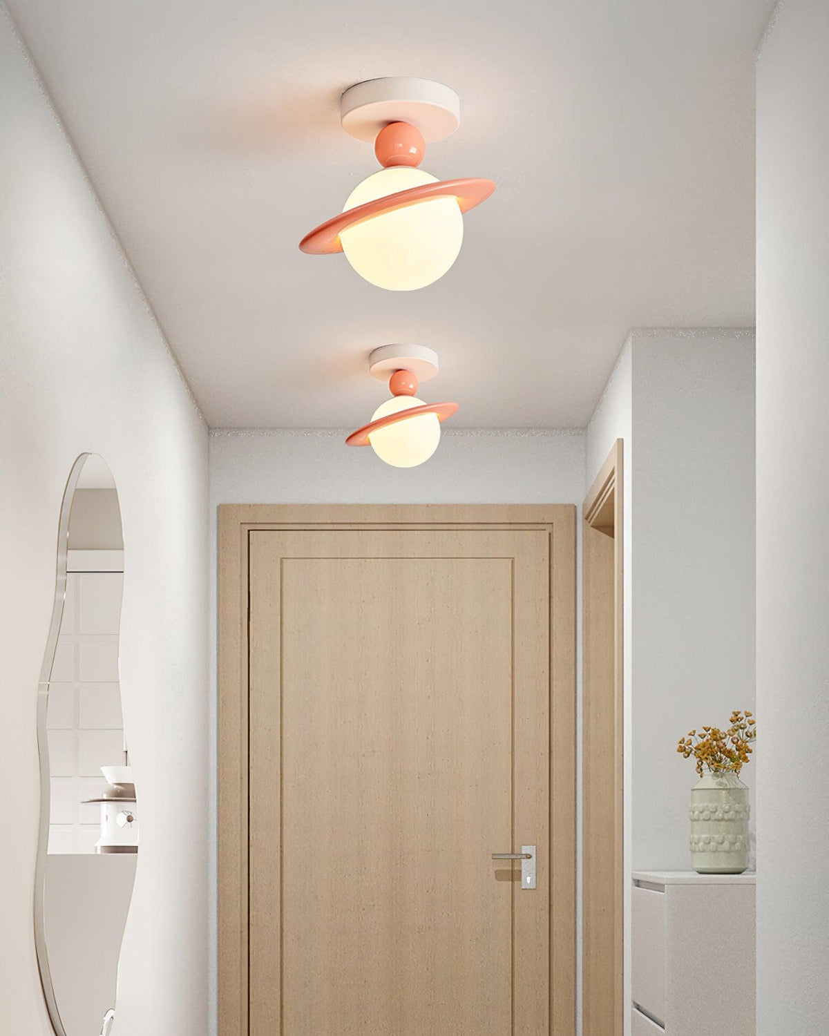 Selvian plafondlamp rood en wit retro